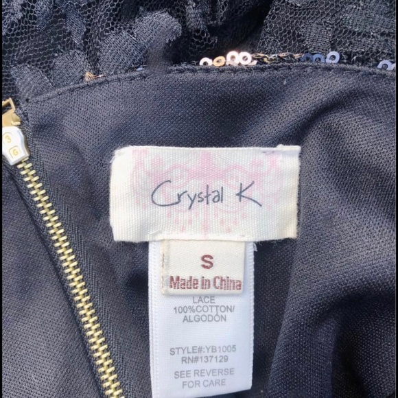 Crystal K - gold and black sequin mini skirt - - Picture 5 of 8